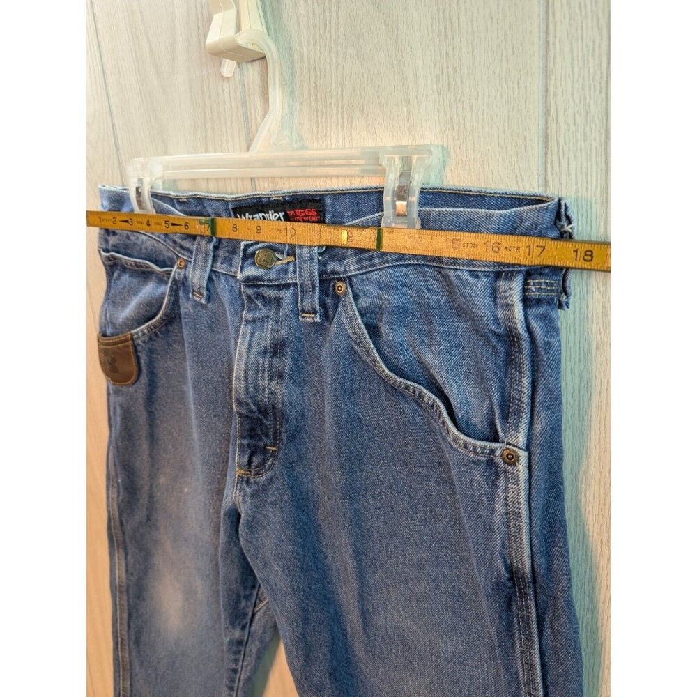 Wrangler Riggs Jeans Adult 34x30 Blue Denim Regular Fit Straight Cut Mens * - Picture 10 of 11